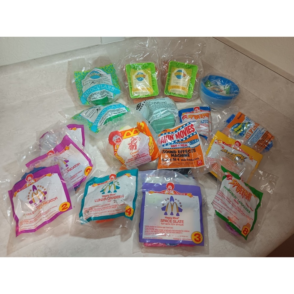 Lot Of 18 Vintage Assorted 1990's McDonald's Happy Meal Toys Sealed In Packages